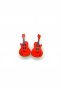 Red Guitar Stud Earrings